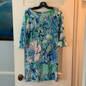 UPF 50+ Girls Mini Sophie Ruffle Dress, Party Thyme, size XL